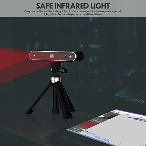 Revopoint 3D Scanner 0.05mm Accuracy POP 2 3D Scanner Binocular Infrared Strip Light 10fps Scan Speed 3D Scanner for 3D Printer for Win 8/Win 10, Mac OS 10.15, iOS 11