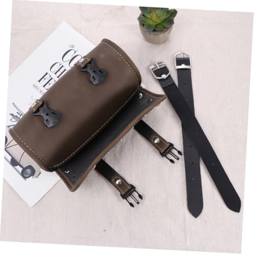 Bolsa de herramientas para alforja de motocicleta con correa de montaje, almacenamiento redondo para bicicleta eléctrica miniatura 3