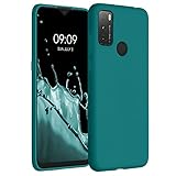 kwmobile Hülle kompatibel mit Alcatel 3L (2021) Hülle - weiches TPU Silikon Hülle - Cover geeignet für kabelloses Laden - Petrol matt