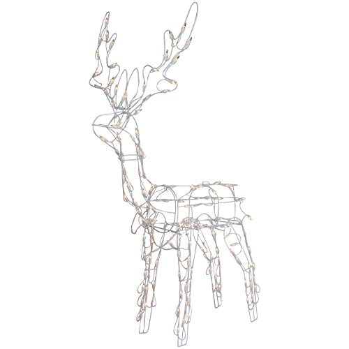 Northlight 48  Lighted White Standing Reindeer Outdoor Christmas Decoration