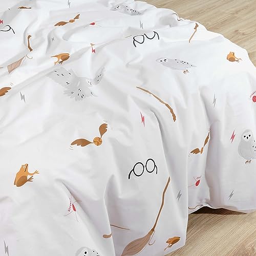 Housse de couette 155x220 cm Hogwarts de qualité supérieure en pur coton