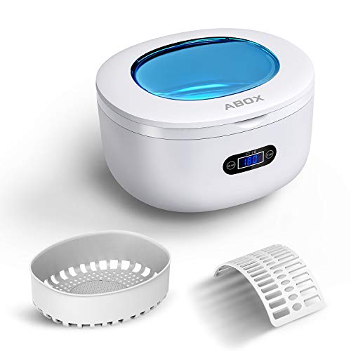 Ultrasonic Jewelry Cleaner, ABOX Professional Cleaning Machine 25 Ounces/750ML with Digital Timer and Clear Lid, Eyeglasses, Rings, Dentures Cleaner GT-F6 - Thumbnail 2