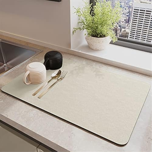 Morbuy Tapis Égouttoir Absorbant Évier, 40x50cm Tapis de Machine à Café, Silicone Antidérapant...
