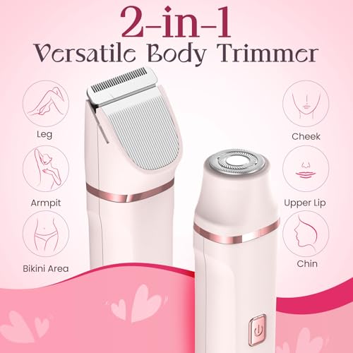 bikini trimmer for women - painless electric razors for silk skincordless body shaver for tripreplaceable lady facial razor ipx7 waterproofampeasy cleaning ceramic blade usb charge dock pink