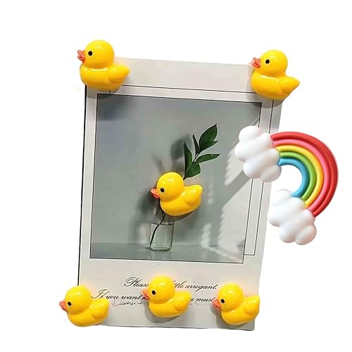 Set de 7 imanes decorativos de pato amarillo para nevera