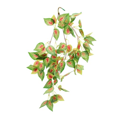 HOUDERCO Snake Tank Accessories Plastic Fake Plant for Reptile Cage Decorative Faux Leaves