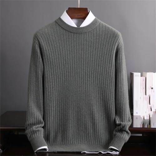 Men’S Cashmere Striped Pullover Sweater Casual Round Neck Long Sleeve Basic Knit Jumper Tops4