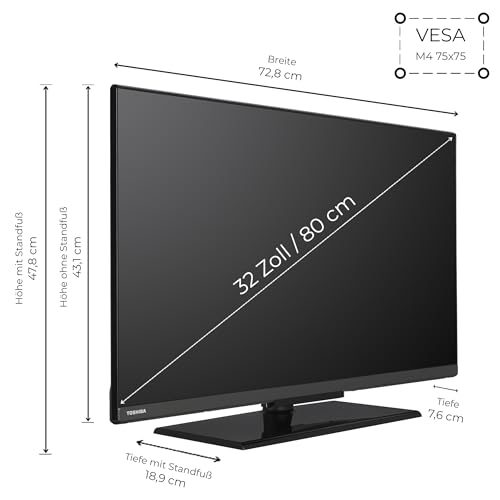 Toshiba 32 Zoll Fernseher Fire TV (HD-Ready, HDR, Smart TV, Triple-Tuner, Alexa Built-In, Bluetooth) 32WF3F63DAZ – Bild 3