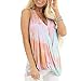 Canotta Donna con Scollo V Tie Dye Versione Allentata Bluse Donna Senza Maniche Estate Casual Cool Shirt Donna Classica all-Match Spiaggia Sabbia Traspirante Top Donna A-Orange XL