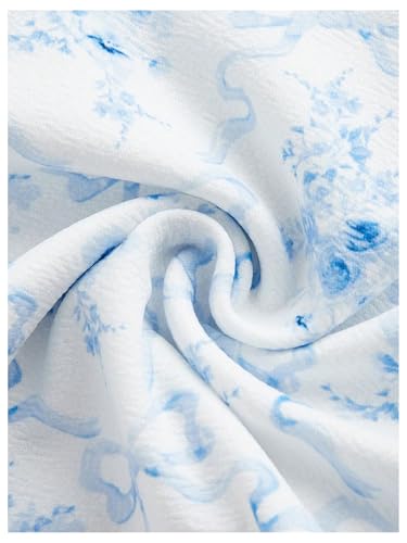 MakeMeChic Women's Floral Bow Wide Strap Cami Top Ruched Sleeveless Tank Crop Tops4