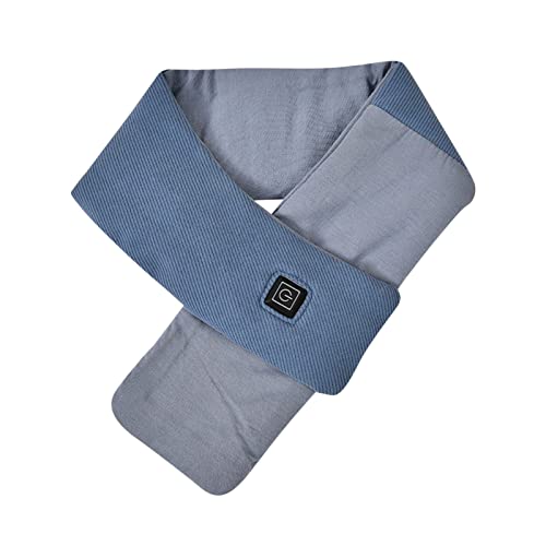 2024 New Warm Heated Scarf, Heated Scarf for Women Men, Heating Pad for Neck, Soft Fleece Winter Scarf, USB Smart Heating Neck Scarf for Christmas Gifts (Blue)