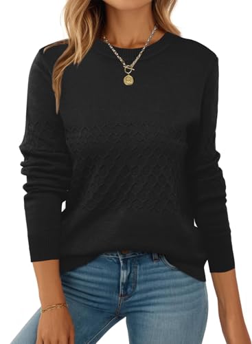 Zeagoo Womens Sweaters Long Sleeve Tops Crew Neck...