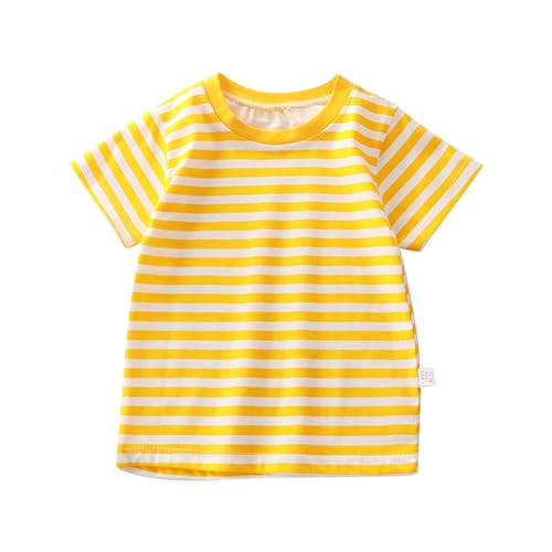 Toddler Kids Baby Boys Striped Color Block Short Sleeve T Shirts Kids Casual Crewneck Shirt Cute Crop