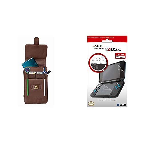 PowerA - Estuche De Transporte Legend Of Zelda: Adventurer (Nintendo 3DS Xl/3DS/DSI Xl/DSI) + Hori - Protector De Pantalla (New Nintendo 2DS XL)