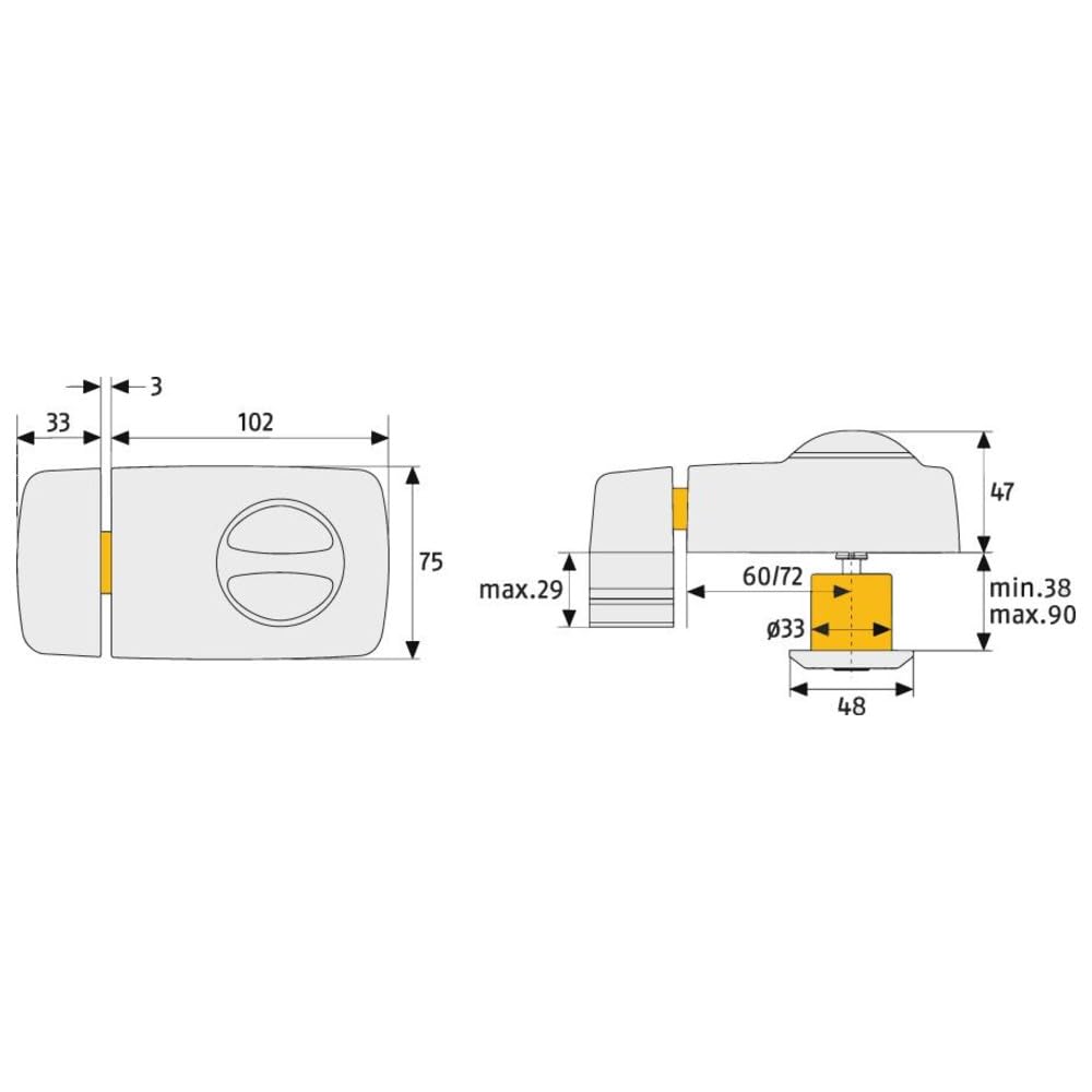 Abus 532702 7010 W - Serratura supplementare per porta con manopola interna, colore: Bianco