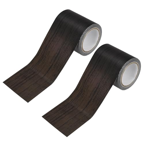 Image of M METERXITY 2-Roll Wood Grain Repair Tape, 2.24in x 15ft Textured Realistic Self-Adhesive Wood Floor Tape Contact Paper for Furniture /Floors /Home [Black]