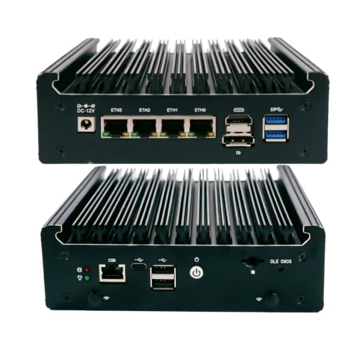 BitPC Firewall-Appliance Twin Lake N150 Firewall-Mini-PC 4X I226-V 2.5GHz HD+DP 4K 6W TDP Barebone ohne RAM SSD Mini-PC-Soft-Router für PF-Sense OPN-Sense PVE ESXi