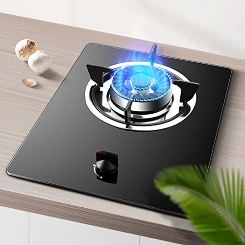 Aouoeeo Placa de Gas, Encimera de Gas, Cocina de Gas de 4 quemadores, 1 kW, empotrada, de Vidrio Templado Negro, fácil de Usar y compacta.