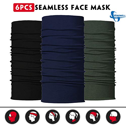 Image of Venswell Neck Gaiter Face Mask Men Women,Seamless Bandana Rave Face Cover Scarf Mask,Balaclava,Headband, Head Wrap,Headwear