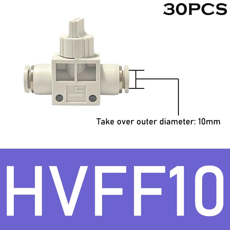 Connecteurs pneumatiques rapides HVFF avec vanne manuelle blanche pour l'arrêt de l'air