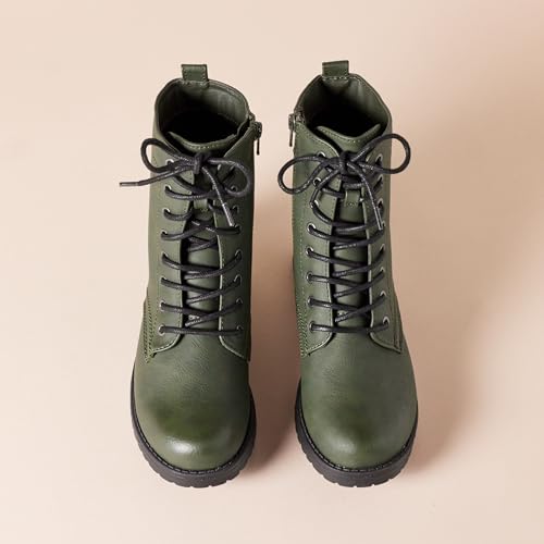 Amazon Essentials Damen Springerstiefel mit Schnürung, Grün, Größe 40