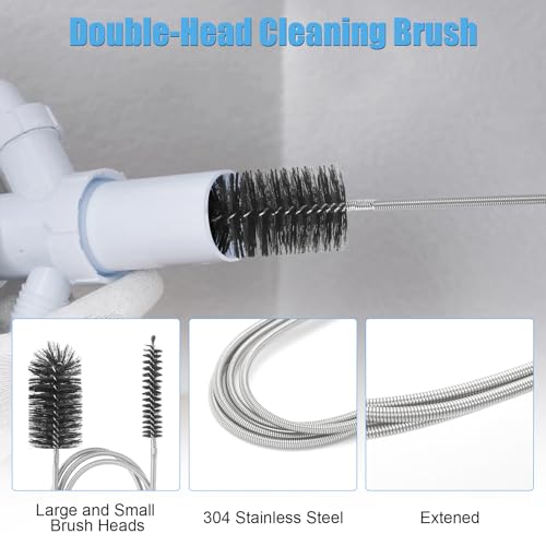 IETWATE 5 Stück Abflussreiniger Spirale, Doppelkopf Rohrreinigungsspirale, Edelstahl Spirale Abfluss Rohrreinigung, Flexible Abflussspirale, für Dusche Küche Stopfenloch Waschbecken