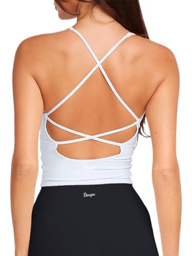 Danysu Rückenfreies Tanktop, lange Sport-BHs, leichte Unterstützung,...