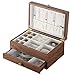 YF-Watch Boxes Hölzerne Uhrenbox Vintage Glasplatte Holz Uhren Vitrine Schmuck Aufbewahrungsbox mit Schubladenkissen für Männer Frauen Sammelboxen