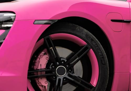 Image of LZLRUN High Gloss Vinyl Realistic Paint Wrap Roll Car Sticker Film Decal Bubble Free Come with Installation Tool Set (Rose Red, 1ft x 5ft)