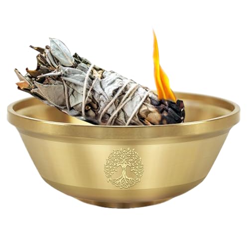 Cuenco de pentagrama Generisch de metal y cristal para rituales de meditación 2