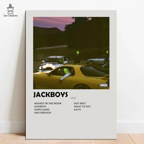 Kit 6 Quadros Placas Decorativas Travis Scott em MDF 28x20cm