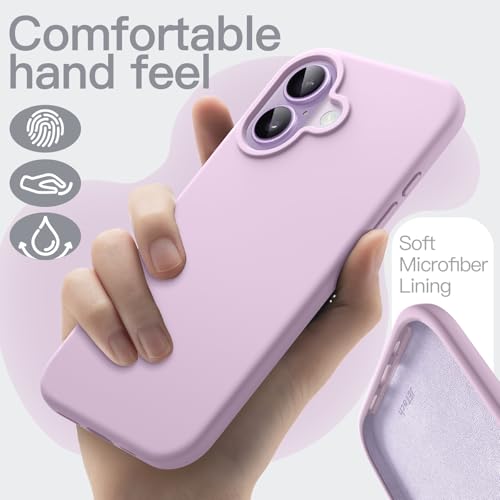Image of JETech Liquid Silicone Case for iPhone 17 6.3-Inch, Silky Soft Touch Full-Body Protection, Anti-Scratch Shockproof Phone Cover with Microfiber Lining (Purple)
