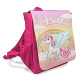 22Feels Einhorn Kinderrucksack Mädchen Personalisiert mit Name Kindergarten Geschenk Krippenrucksack GEPOLSTERT Kindertasche Selber Gestalten (1-5 Jahre) Kita Vorschule Ausflug (6L) PINK