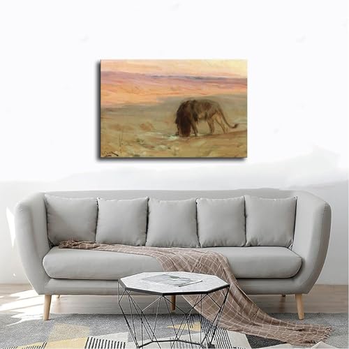 Lion Drinking Henry Ossawa Tanner : la solution pour sublimer un mur vide sans encombrer