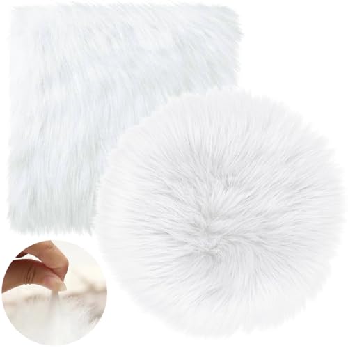 2Pack 12 Inches Mini Faux Fur Rug miniatura 1