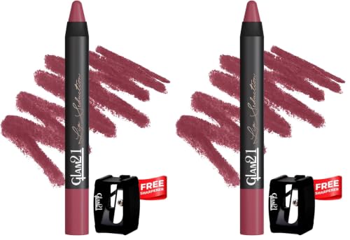Image of Glam 21 Lip Seduction Non- Transfer Crayon Lipstick up to 12 Hours Stay | Lightweight & Longlasting|Creamy Matte | Smudge Proof - 3.6gm| Joy Ride | 29 (Pack of 2)