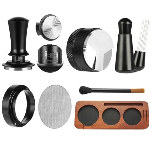 Comparison: Best Espresso Tamping Station 2 7 PCS Espresso Accessories,51mm Espresso Tamper Tools,WDT Tool Espresso Machine Accessories Kit,Coffee Tamper with Wood Espresso Tamping Station,Distributor,Stirrer,Dosing Funnel,Brush,Puck Screen