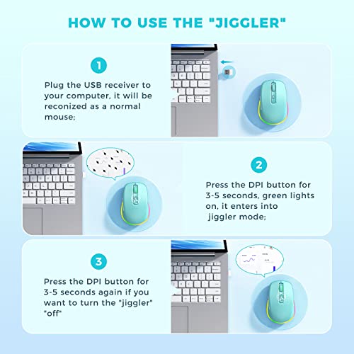 Ratón inalámbrico PEIOUS con Jiggler integrado para evitar que tu PC se bloquee 2