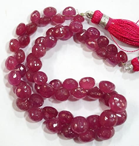 LKBEADS Naturalny klejnot kamień różowy szafir cebula briolette koraliki sznur najwyższej jakości 21,5 cm 5 do 8 mm