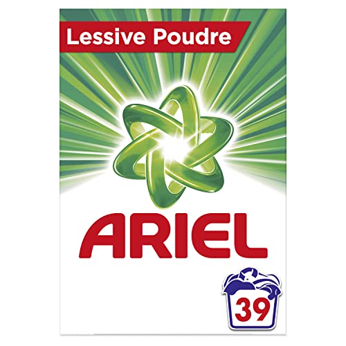 Ariel Lessive Poudre, 39 Lavages, Original, Elimination Exceptionnelle des Taches dès le Premier Lavage