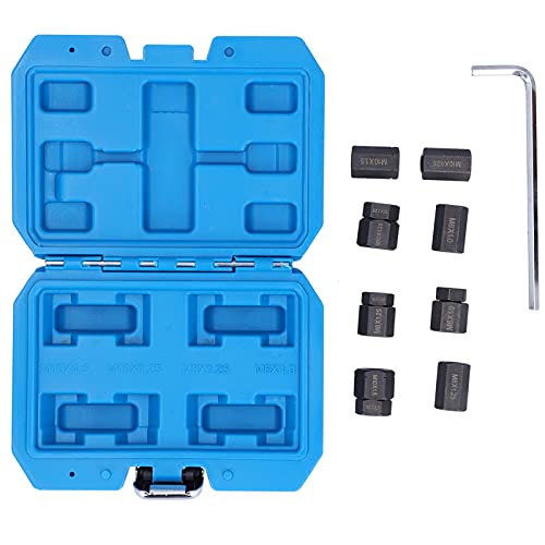 Klanata 9-Piece Car Stud Removal and Installation Kit, Thread Stud Remover Set with Sizes M10x1.5, M10x1.25, M8x1.25, M6x1.0 for Automotive Fastener