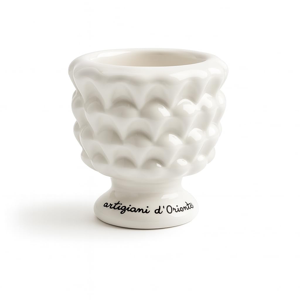 Porta Tealight Pigna in Ceramica Bianca – Set 6 Pezzi – Design Elegante per Candele Tealight – Decorazione per Casa, Tavolo o Eventi – Idea Regalo