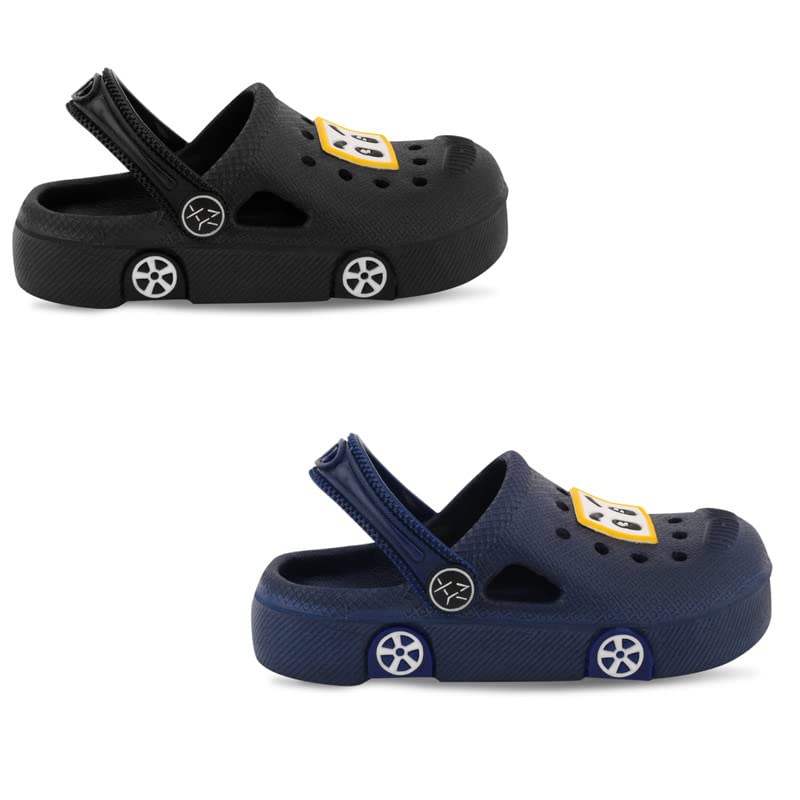 Image of SMARTOTS Pack of 2 Car Design Kids Clogs for Daily Use, Kids Eva Sandals for Boys and Girls with Adjustable Sling Back Strap