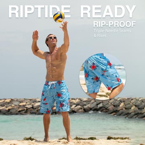 Image of Kanu Surf Men's Big Viper Extended Size Stripe Swim Trunk