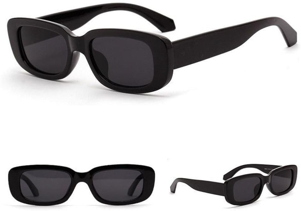 Unisex Stylish Round Sunglasses,Driving Glasses for Cars, Bikes, Outdoor Sports,White Black Retro Vintage Non-Polarized Sunglasses Square Eyewear (Candy Black Sun 01_BZR)-image-38