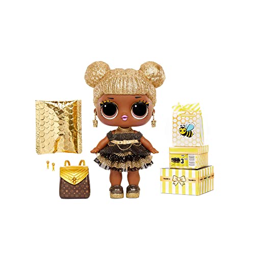 L.O.L. Surprise! Big Baby Queen Bee - boneca grande de 27,9 cm - com roupas, sapatos, acessórios e muito mais - caixa reutilizável - brincos EUA e compartilhamento - colecionável - Idade: 4+ anos