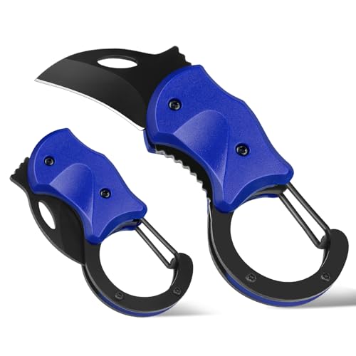 FUNBRO Small Pocket Knife for Men, Cool Folding Knife Box Cutter with 1.34 inch Sharp Blade, EDC Knives Tool for Everyday Carry, Great Gift for Men (Klein Blue)