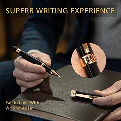 KEYZOR Luxury Writing Rollerball Pen With Schmidt Refill,Metal Pen Of 24k Gold Trim,Fancy Pen Gift Set For Men&Women In Executive Offices Business