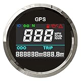 Voltaje de trabajo: 12V 24V donghaibaihuopu Negro 52mm Digital GPS Velocímetro LCD CAUMIO DE Velocidad DE GAIO DE Velocidad Ajustable Contrato DE Viaje DE MILLAJE for AUTOMÁTICO Barco DE Motocicleta 12V 24V