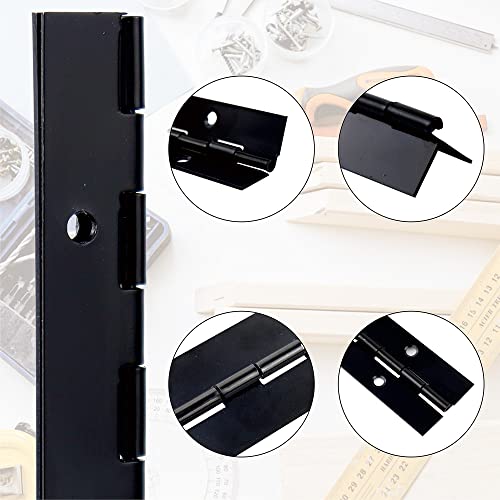 4PCS 30cm Black Piano Hinges 12" Continuous Hinges Stainless Steel 304 Long Cabinet Door Hinge for DIY Projects Cabinet - Image 3